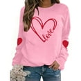 thumbnail image 6 of WHLBF Tops for Women Long Sleeved Round Neck Hearted Printed Sweatshirts, 6 of 9