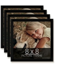 8x8 Black Picture Frame for Puzzles Posters Photos or Artwork, Set of 4