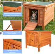 TRIXIE Outdoor Wooden Small Animal Home with Hinged Roof, Raised Floor for Rabbits