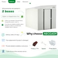 thumbnail image 5 of AECOJOY 6' x 8' Metal Storage Shed, Lean-to Design and Lockable Door for Garden, White, 5 of 7