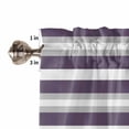 thumbnail image 5 of Purple Grey Stripe Kitchen Valances for Windows 60x18 Inch Kitchen Curtains Valances Rod Pocket Minimalist Farmhouse Striped Bathroom Window Valances for Window Treatment Decor, 5 of 6