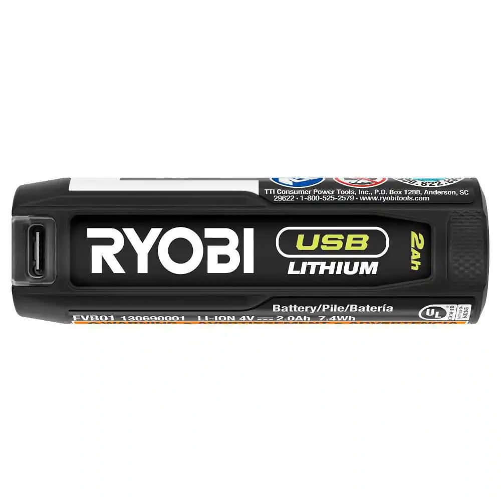 Ryobi FVB201 USB Lithium 2.0 Ah Rechargeable Batteries (2-Pack)