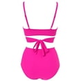 thumbnail image 2 of SUUKSESS Women Wrap Bikini Set Push Up High Waisted 2 Piece Swimsuits (M, Hot Pink), 2 of 3
