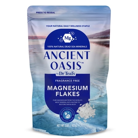Ancient Oasis by Dr Teals Fragrance Free Magnesium Flakes, 2 lbs