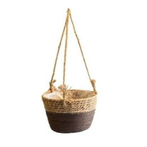 Guozer Wicker Plant Basket1PCS Front Door Basket Woven Hanging Planter Toy Storage Basket Home Decoration Hanging Basket
