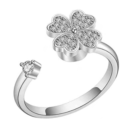 DESIGNICE 2026 New Rings for Women Personalized Tungsten Rings for Men Customizable Tungsten Rings for Women Elegant Men'S Rings Four Leaf Clover for Engagement Wedding Anniversary Gift