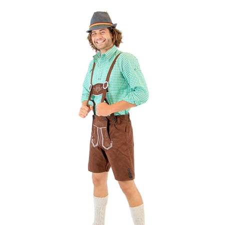 Oktoberfest German Bavarian Lederhosen Costume Shorts - Walmart.com