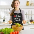 thumbnail image 6 of sidao Funny Aprons for Women Men - Kiss the Cook Apron - Funny Chef Cooking BBQ Grill Aprons with 2 Pockets - Birthday Mothers Day Gifts for Mom, Wife - Fathers Day Christmas Gifts for Dad, Husband, 6 of 6