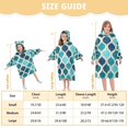 thumbnail image 4 of FORMRS Wearable Blanket Hoodie with Sleeves for Kids Cozy Flannel Sweatshirt, Blue Geometric Pattern, 4 of 7