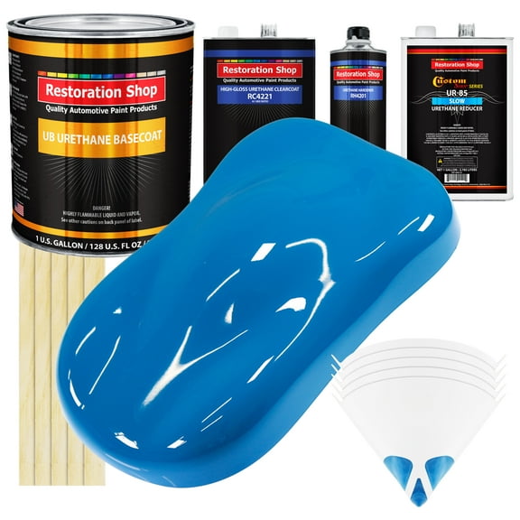Speed Blue SLOW 1 Gallon Automotive Car Paint Kit URETHANE BASECOAT & Clearcoat