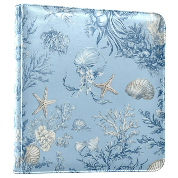 Photo Album Leather Photo Album 11.8x11.2x1.5 Inch Bookshelf Photo Album Scrapbooking Refills Scrapbook Photo Album Blue Oceanic Scene