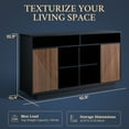 thumbnail image 3 of OAKHAM Modern Sideboard Buffet Cabinet with Sliding Door and Adjustable Shelves, Walnut, 3 of 7