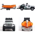 thumbnail image 4 of PEACNNG Pickup Truck Trailer Towing Toy 2 in 1 Playset, Diecast Model Car, Metal Pull Back Toy Cars Powered Doors Open Light Sound Kids Gifts for Boys & Girls, 4 of 5