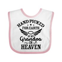Inktastic Handpicked for Earth by My Grandpa in Heaven Angel Wings Boys or Girls Baby Bib