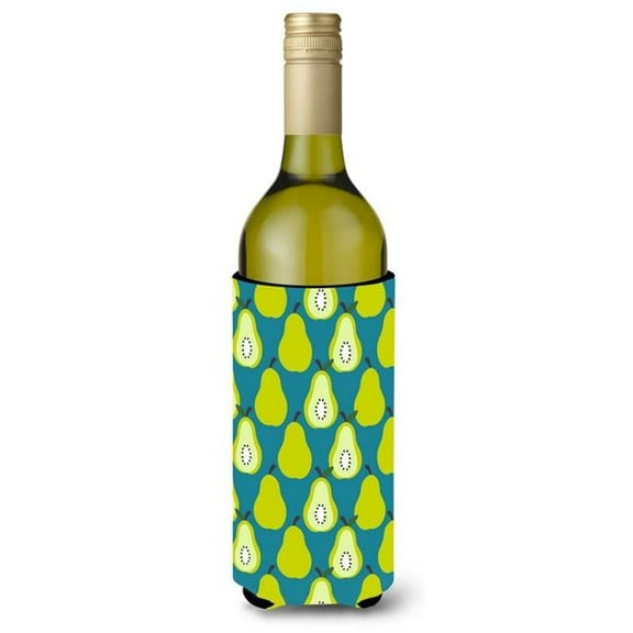 Pears on Green Wine Bottle Beverge Insulator Hugger