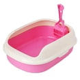 thumbnail image 3 of FITYLE Open Top Cat for All Kinds of Cat Litter Open Top Pet Litter Tray High Sided Easy to Clean Practical Cat Sand Litter Tray Pink red, 3 of 10