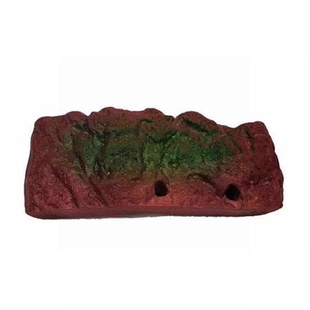 BINGLI Turtle Basking Platform Floating Turtle Dock Baby Tortoise Climbing Ramp Shale Reptiles Dock Resting Terrace Stone Aquarium Ornament for Frogs Newts (Red Size:3.5”x7.8”)