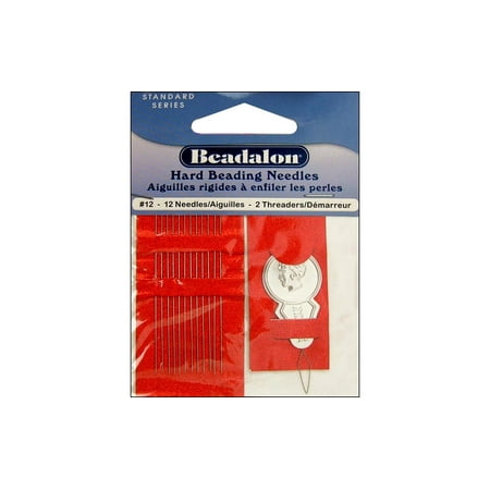 Beadalon Hard Beading Needles - Size 12, Pkg of 12