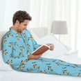 thumbnail image 6 of Salouo Sea Turtle Print Button-Front Long Sleeve Pajama Set for Men, Soft 2Pjs Men's Long Sleeve Sleepwear-Small, 6 of 7