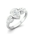 thumbnail image 2 of 2Ct Pear Cut Natural Moissanite Diamond Ring in 14K White Gold Plated, 2 of 2