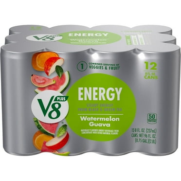 V8  Energy Watermelon Guava Juice Energy Drink, 8 fl oz Can (12 Pack)