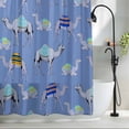 thumbnail image 2 of Blue Camels Small Stall Shower Curtain, Waterproof Shower Curtains for Bathroom, Modern Watercolor Cute Funny Animals Washable Fabric Cloth Bath Curtain for Bathtub Decoration with Hooks 36x72 Inches, 2 of 9