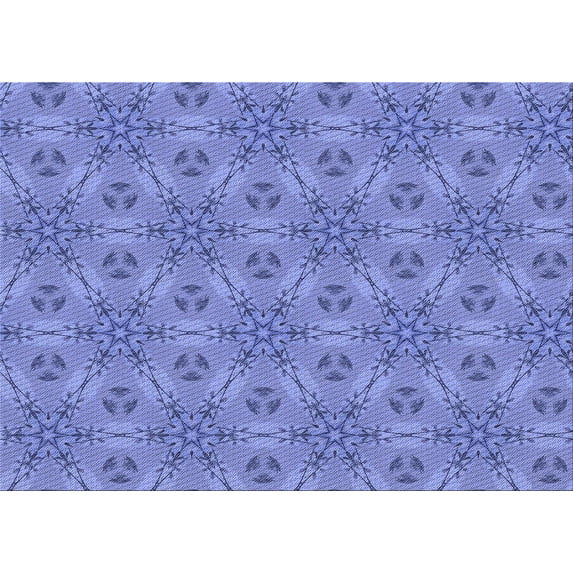 Ahgly Company Indoor Rectangle Patterned Sky Blue Dress Blue Area Rugs, 2' x 5'