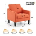 thumbnail image 5 of Ktaxon Accent Chair with Thick Cushion, Mid-Century Modern Single Sofa Linen Fabric Armchair for Living Room, Bedroom Orange, 5 of 8