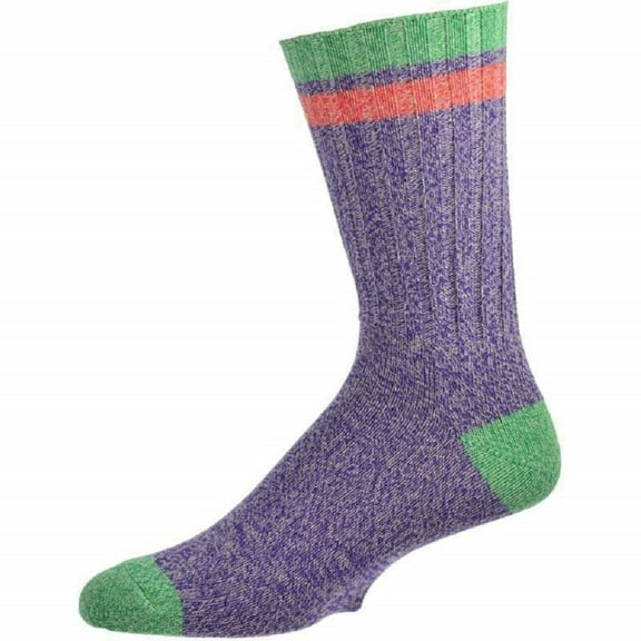 Sierra Socks Men and Women Twisted Marled Colorful Cotton Crew M5067 (Purple, One Size Large, Fits Men Shoe Size 10-13)