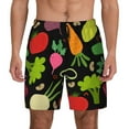 thumbnail image 3 of Uemuo Cartoon Vegetables Pattern Mens Swim Trunks Quick Dry Board Shorts with Mesh Lining, Stretch Beach Shorts Quick Dry No-Chafing Board Shorts-Medium, 3 of 9