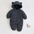 thumbnail image 2 of LRen Girls Down Coat Winter Warm Hooded Jacket Outerwear For Baby Toddler 0-24 Months,7-12 Months,Z1-Black, 2 of 7