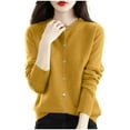 thumbnail image 4 of Sakmal Casual Womens Cardigan Sweaters Fall Winter Button Down Cardigan Yellow Long Sleeve Outwear Coat, 4 of 4