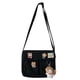 thumbnail image 2 of Bolso Cruzado para Mujer Insignias Lona Japonesa Mensajero (colgante Gato Negro), 2 of 7