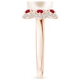 thumbnail image 3 of ANGARA Freshwater Cultured Pearl Floral Ring with Rubies in 14K Rose Gold for Women | June Birthstone, Birthday, Anniversary, Jewelry Gift for Women | Pearl Ring, 3 of 8