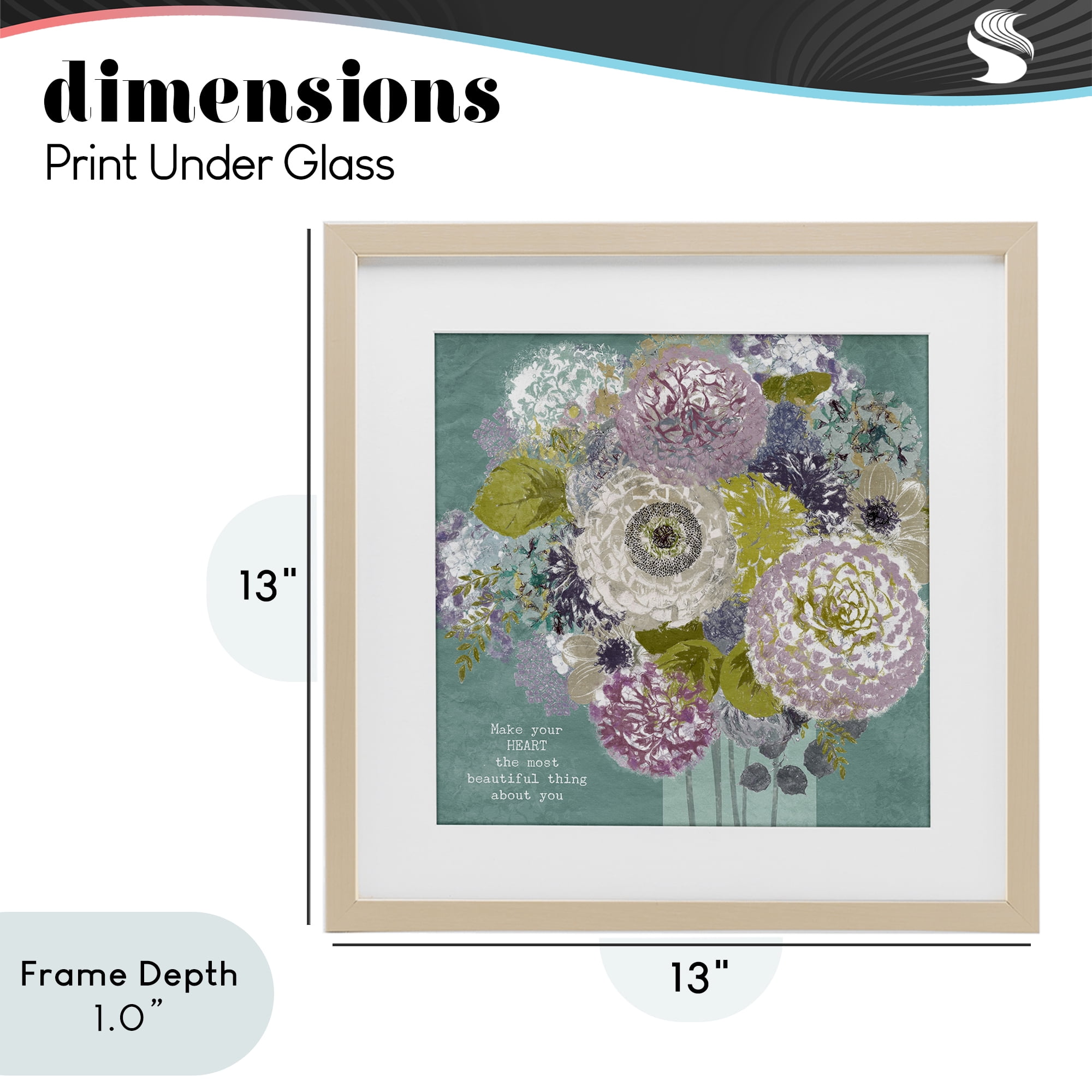 Stupell Industries Most Beautiful Thing Florals Birch Framed Print Under Glass, design by Suzanne Nicoll