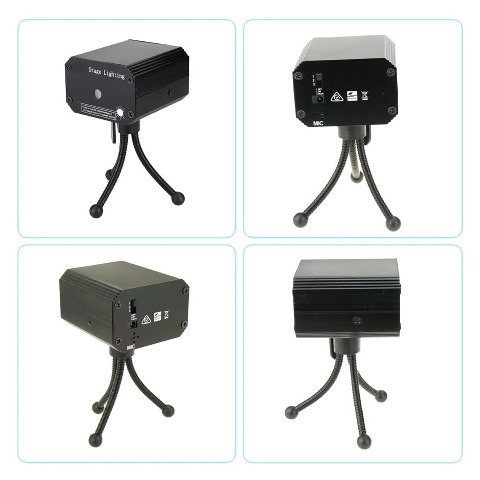 Mini Starry Sky Lights Disco Stage Lighting Star Projector DJ Sound Activated Strobe Flash Party Lamp For Birthday Parties