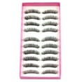 thumbnail image 2 of Soumake 10 Pairs Handmade Black Long Thick Cross Beauty Party Makeup Fake False Eyelashes, 2 of 2