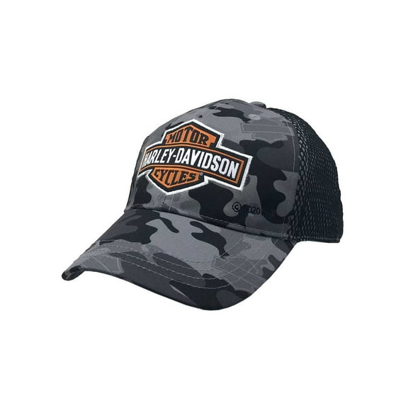 Harley-Davidson Little Boys' B&S Camo Print Mesh Baseball Cap - Gray 7280929, Harley Davidson