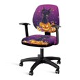 thumbnail image 3 of CHAQLIN Desk Chair Slipcovers Black Cat on Jack-o‘-lantern with Bow with Removable Decorative Office Chair Cover for Boss Chair, 2 Pieces Rotating Sweivel Chair Slipcover, 3 of 8