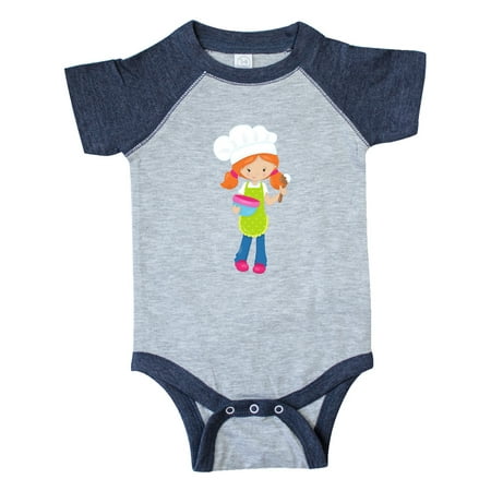

Inktastic Baking Girl Girl With Orange Hair And Ponytails Gift Baby Girl Bodysuit