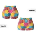 thumbnail image 3 of Sikiie Colorful Wool Balls Print Workout Shorts Women Scrunch Butt Gym Shorts Seamless High Waist Tummy Control Yoga Biker Athletic Shorts, 3 of 5