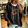 thumbnail image 2 of Oversized Football Sweatshirts for Women 3/4 Sleeve Hoodie Sweatshirts Trendy Fleece Graphic Hoodie Y2K Pullover Sweater Soft Game Day Mom Shirts Daily Travel Outfits, Black 3XL, 2 of 5