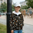 thumbnail image 2 of Xoenoiee Skull Basketball Print Long Sleeve Hoodie for Teen Boys Hlloween Full Zip Up Sweatshirts Sweater with Pocket Toddler Athletic Shirt School Casual Jacket Tops Outfits Jumpers, L, 2 of 7