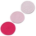 thumbnail image 3 of Anti-scalding Table Mat Round Pot Heat-insulation Braided Cotton Plate Pad Washable Dining Placement Kitchen Parties Holiday 3PCS/Set Pink, 3 of 9