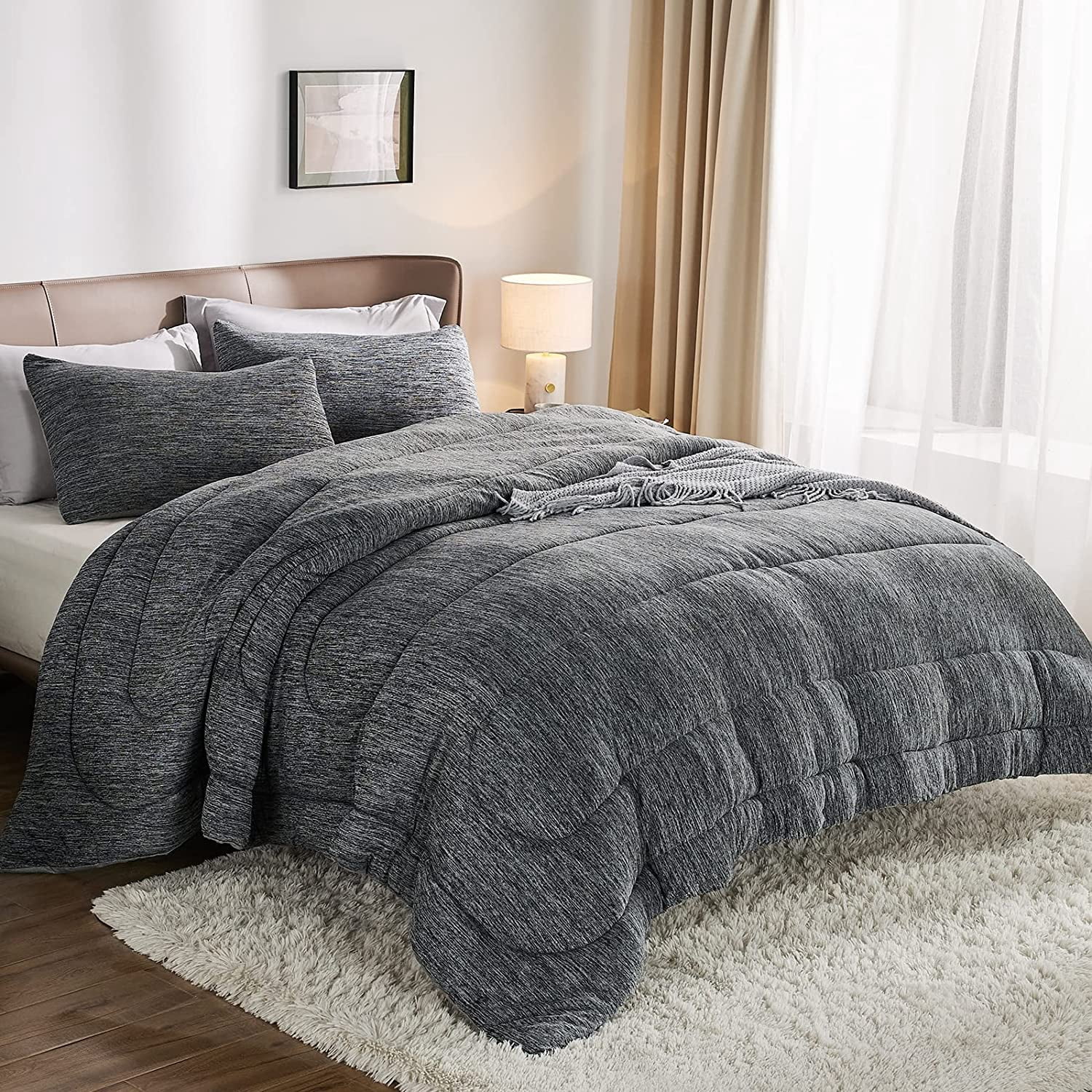 LUNX Cal King Comforter Set - Warm Bed 