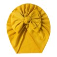 thumbnail image 4 of Splozh Baby Turban Bow Beanie Stretchy Soft Knot Headbands with Hair Bows Head Hair Accessories for Newborn Baby Girls Infant,Light Yellow,0-2 Years, 4 of 4