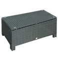 thumbnail image 3 of Ousunny Patio Furniture, Wicker Coffee Table, Hand-Woven PE Rattan Side Table with a Tempered Glass Top, 33.5" x 19.75", Black, 3 of 10