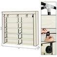 thumbnail image 4 of 7 Tiers Portable Shoe Rack Closet Fabric Cover Shoe Storage Organizer Cabinet Beige, 4 of 8