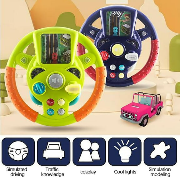 Viflosae Car Toys 7 Year Boy Toys Gifts for Boys 5-7 Work Christmas Gifts Car Simulator Steering Wheel Car Rear Seat Puzzle Kids Toys