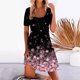 thumbnail image 2 of Mini vestido de manga corta cómodo suelto con estampado de cuello redondo de verano para mujer a la moda Fridja  qw2591, 2 of 5